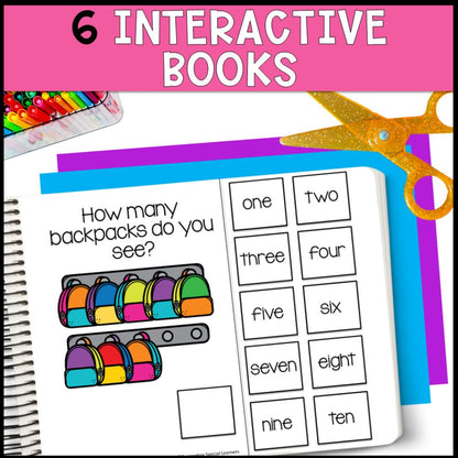 school theme counting to 10 6 interactive books