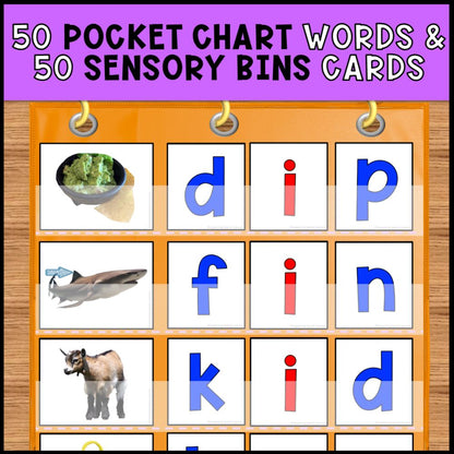 short vowel cvc words bundle with real photos for special education pocket chart words and sensory bins cards