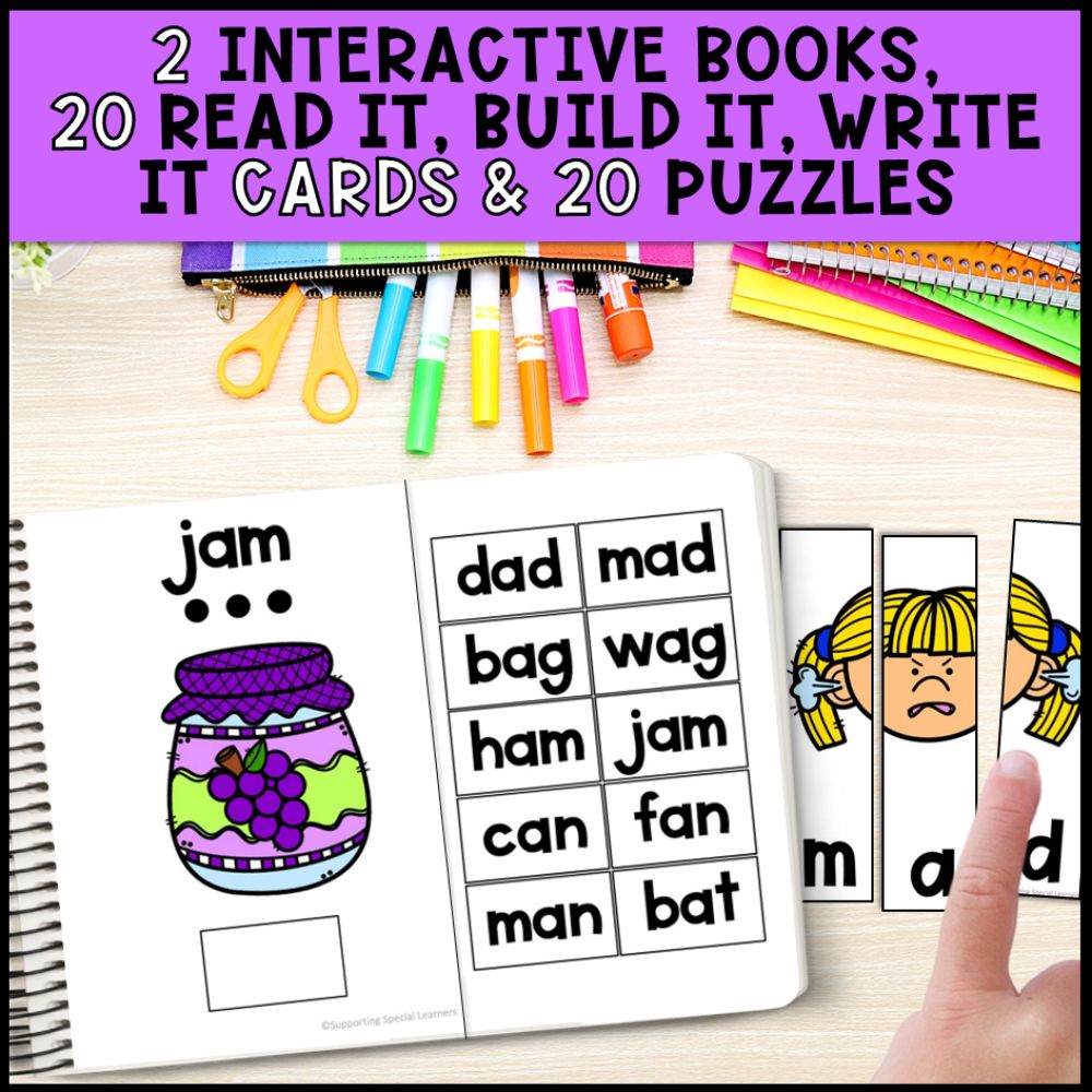 short a cvc words interactive books