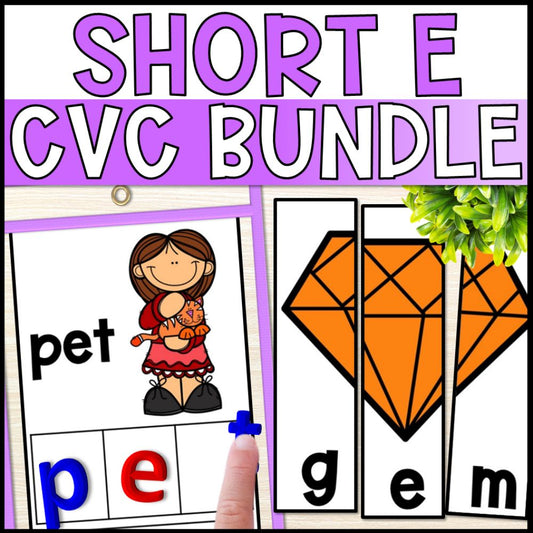 Short E CVC Words: CVC Worksheets, Books & More