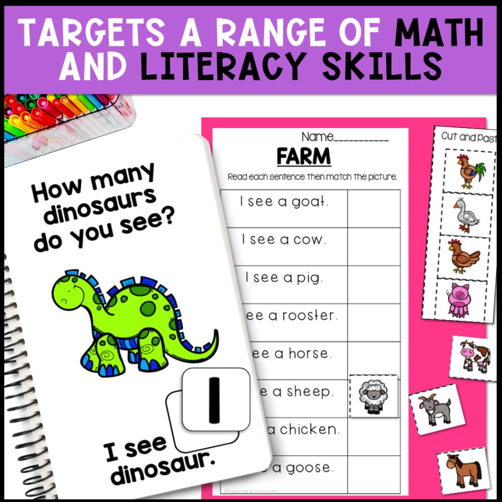 six themes math and literacy bundle targets math and literacy skills