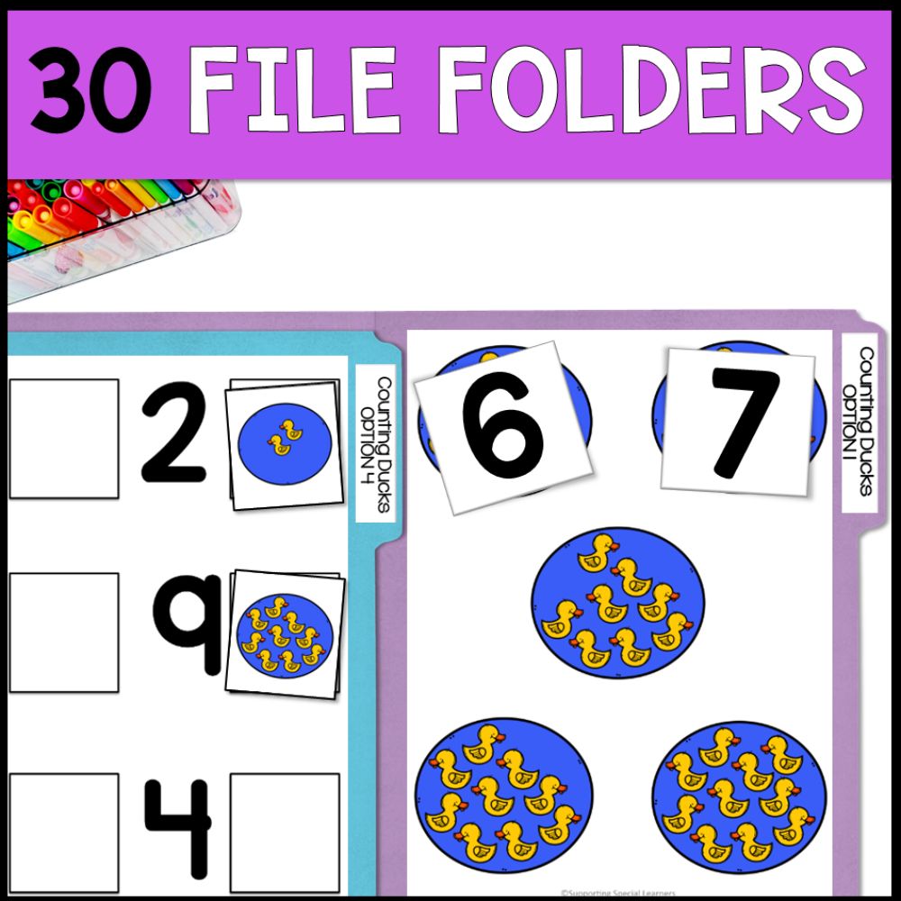 six themes bundle counting to 10 30 file folders