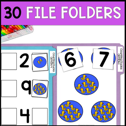 six themes bundle counting to 10 30 file folders