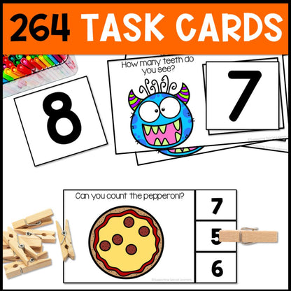 six themes counting to 10 264 task cards