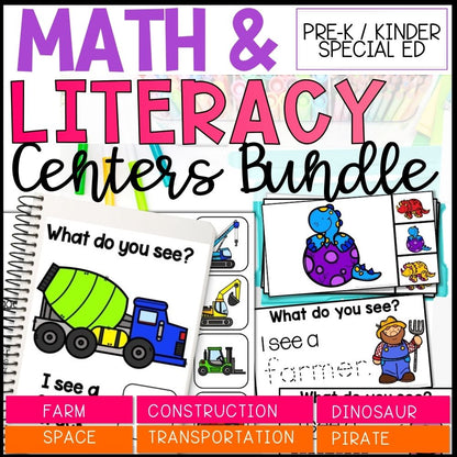 six themes math and literacy centers cover