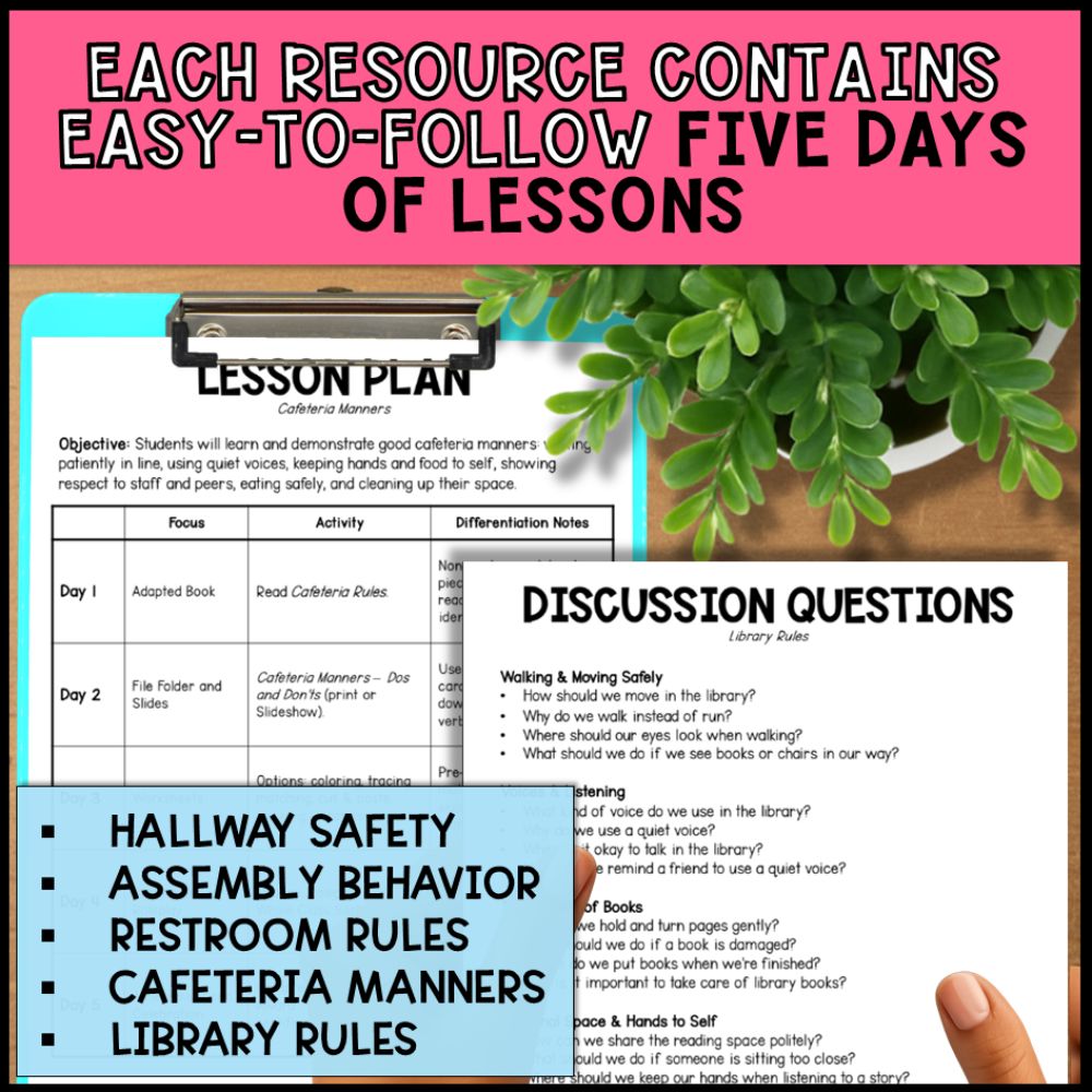 Social Skills Curriculum - Hallway & School-Wide Behavior Bundle