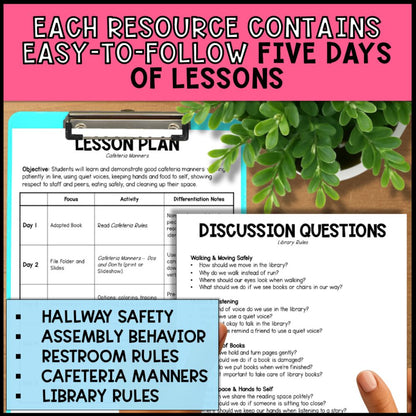 Social Skills Curriculum - Hallway & School-Wide Behavior Bundle