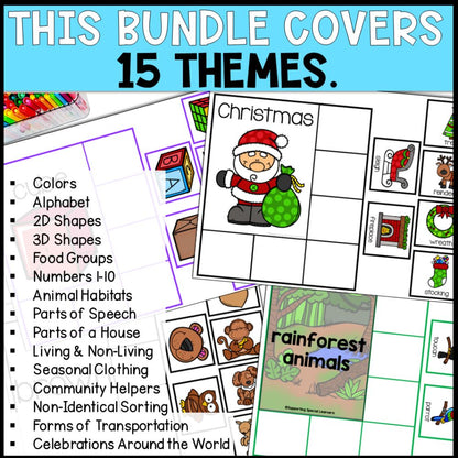sorting activities bundle 15 themes