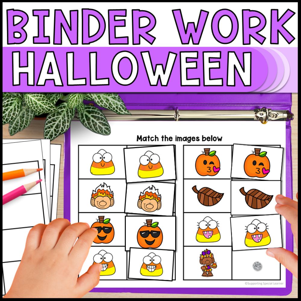 special education morning work binders - halloween cover