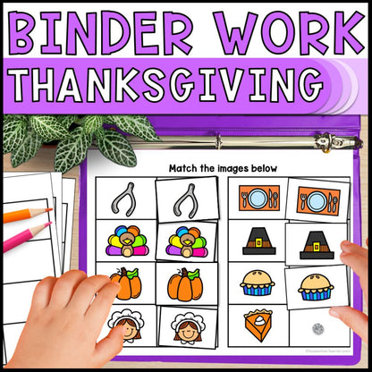 special education morning work binders - thanksgiving cover