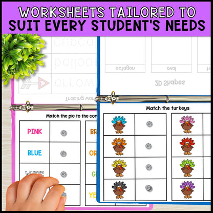 special education morning work binders - thanksgiving worksheets for every students needs