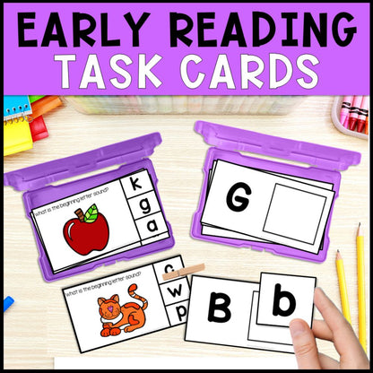 special education task boxes - early reading writing math task cards early reading task cards