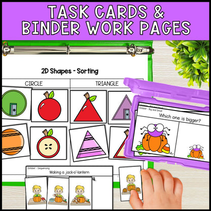 special education basic concepts curriculum ela math growing bundle task cards and binder work pages