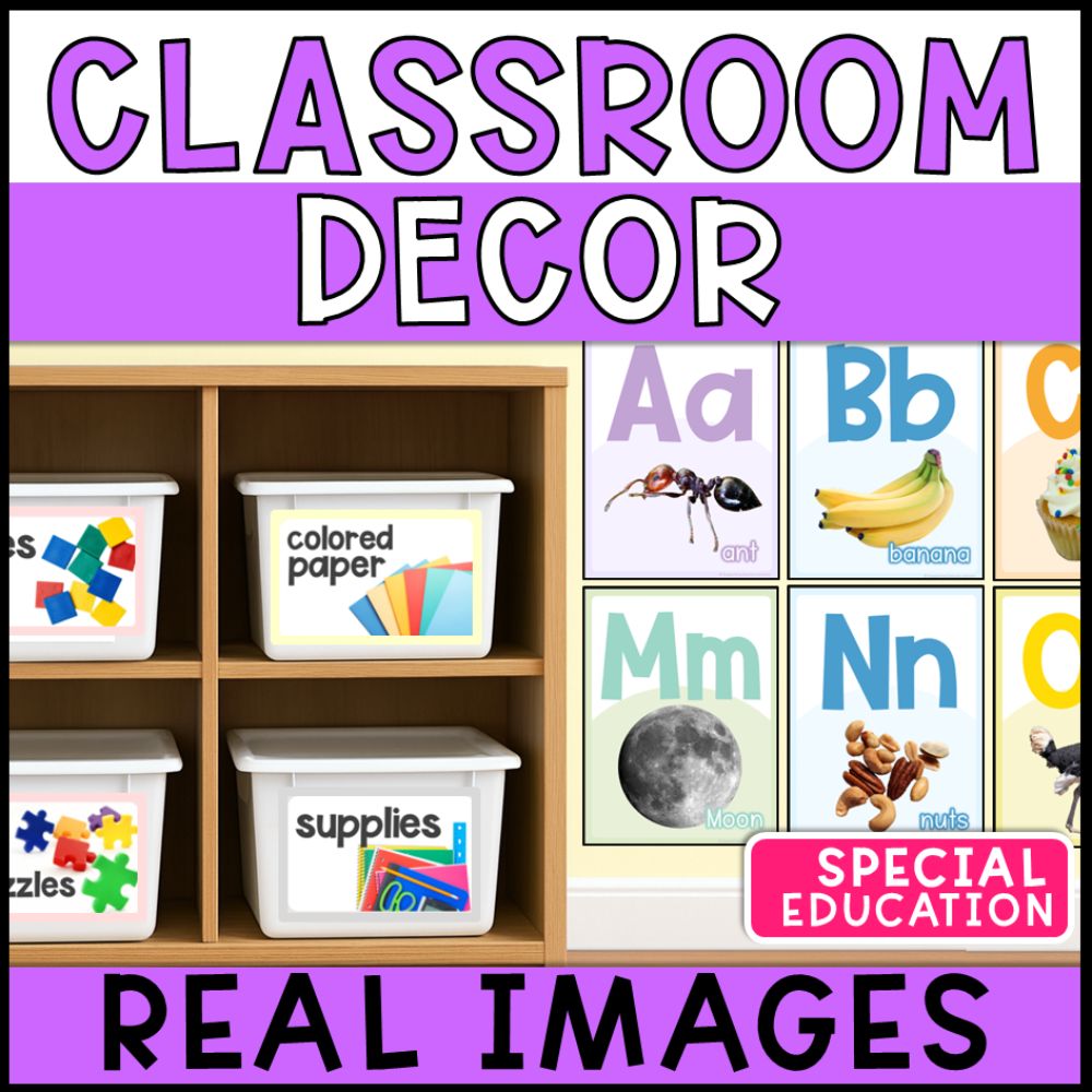 Special Education Classroom Decor with Real Images