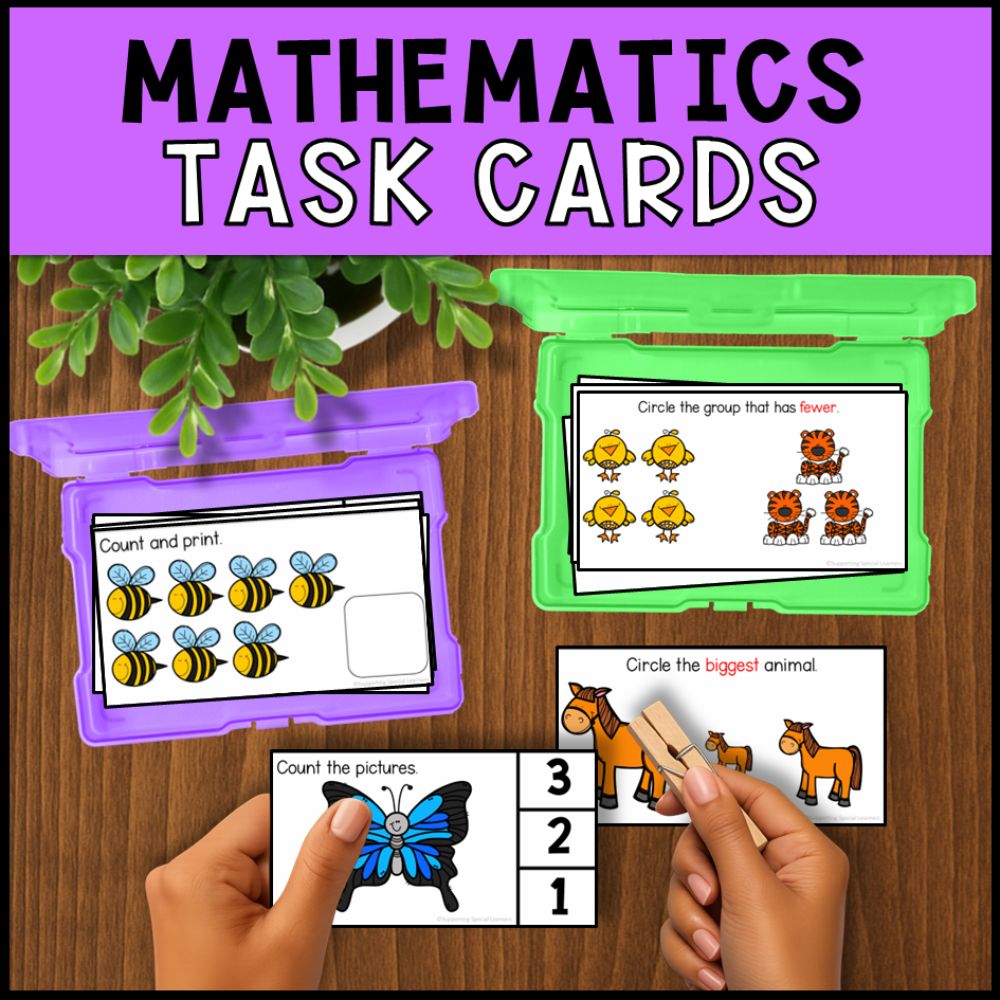 Special Education Task Boxes - Early Reading, Writing and Task Cards