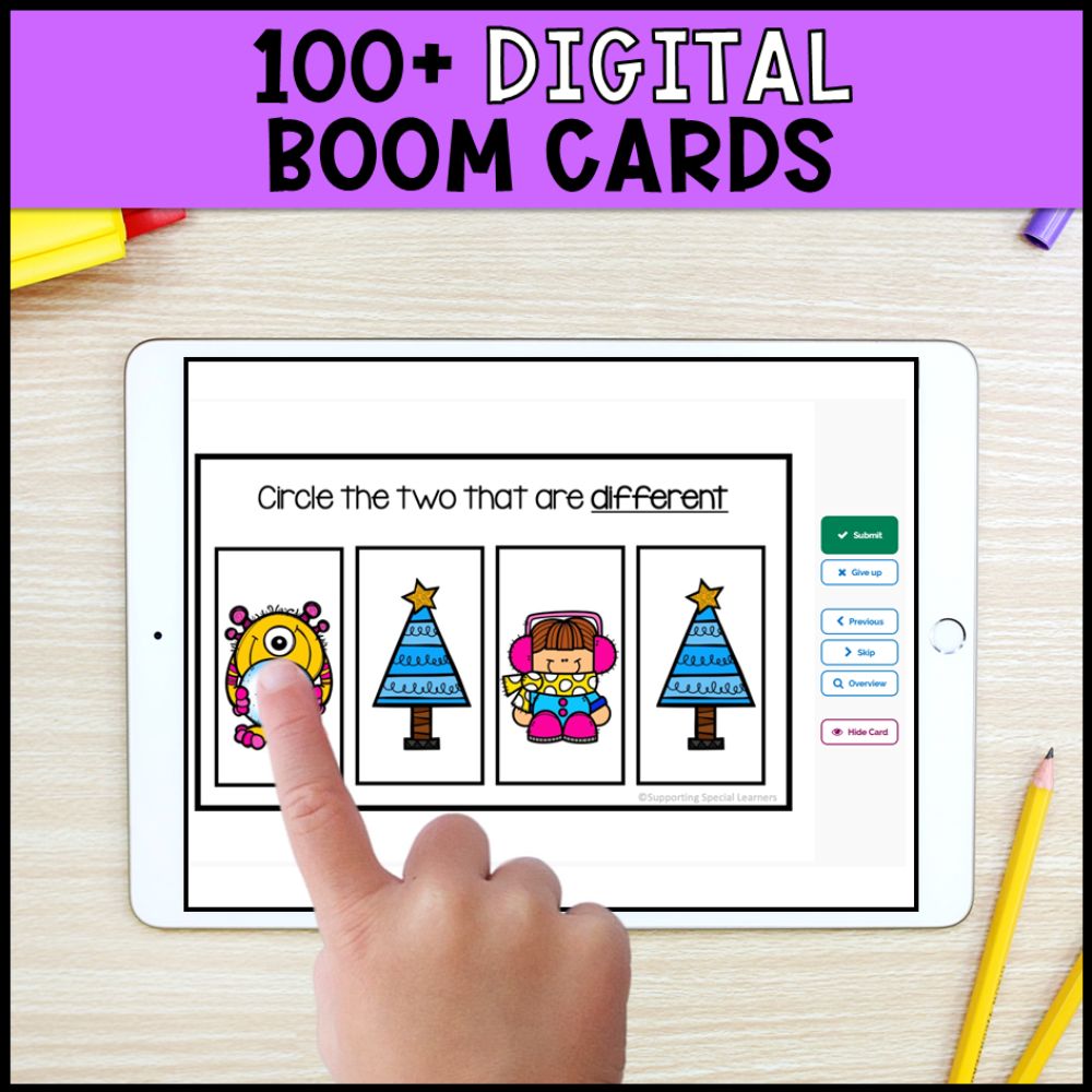 special education task boxes over 100 digital boom cards