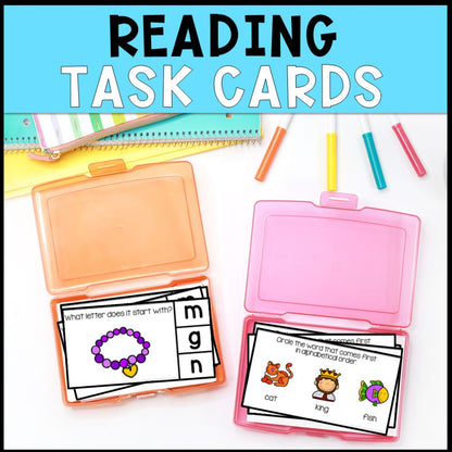 special education task boxes reading task cards