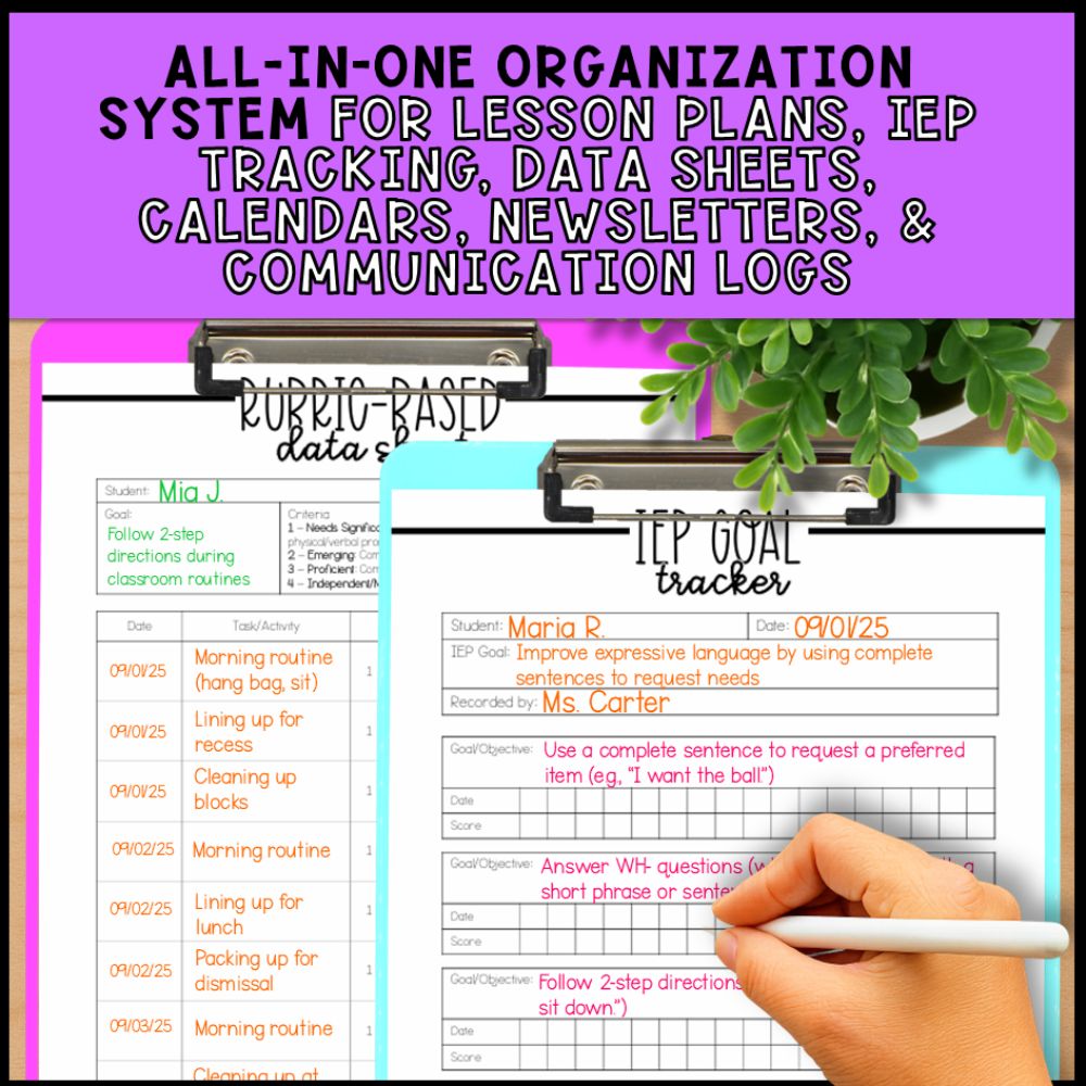 Special Education Teacher Kit - Data Sheets Template