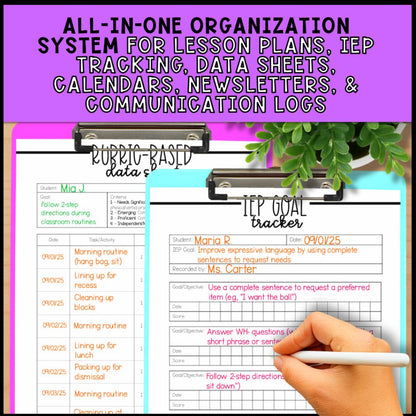 Special Education Teacher Kit - Data Sheets Template