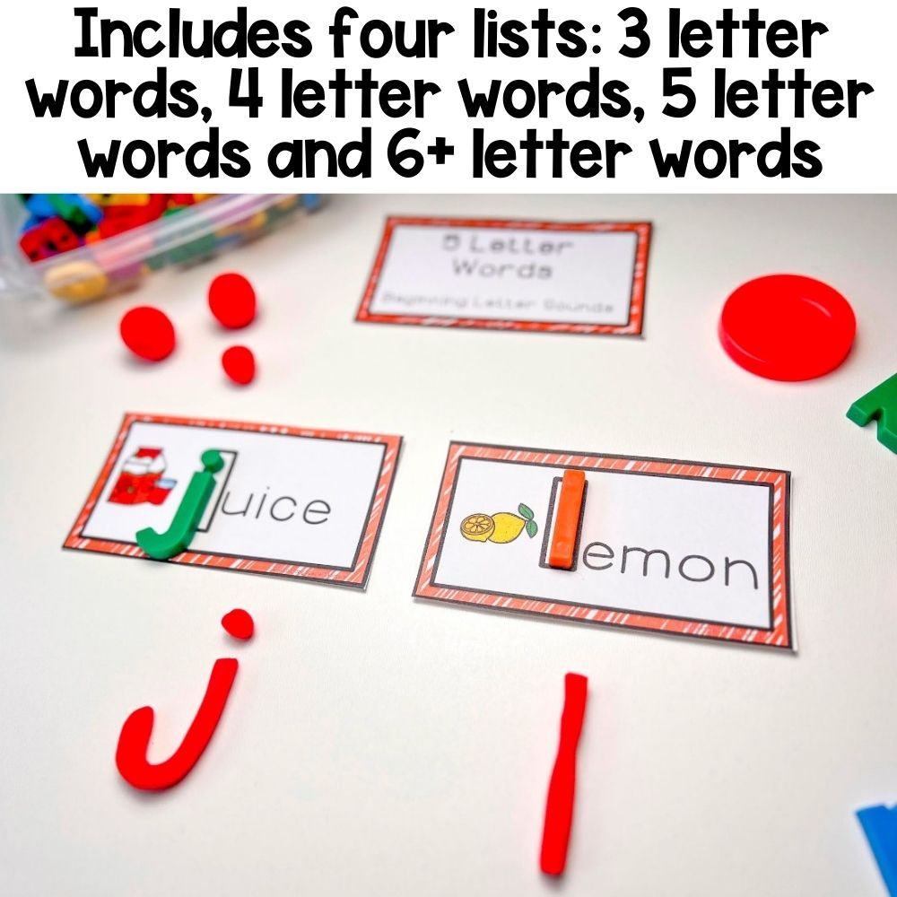 spelling activities 4 lists, 3 letter words, 4 letter words, 5 letter words and 6+ letter words