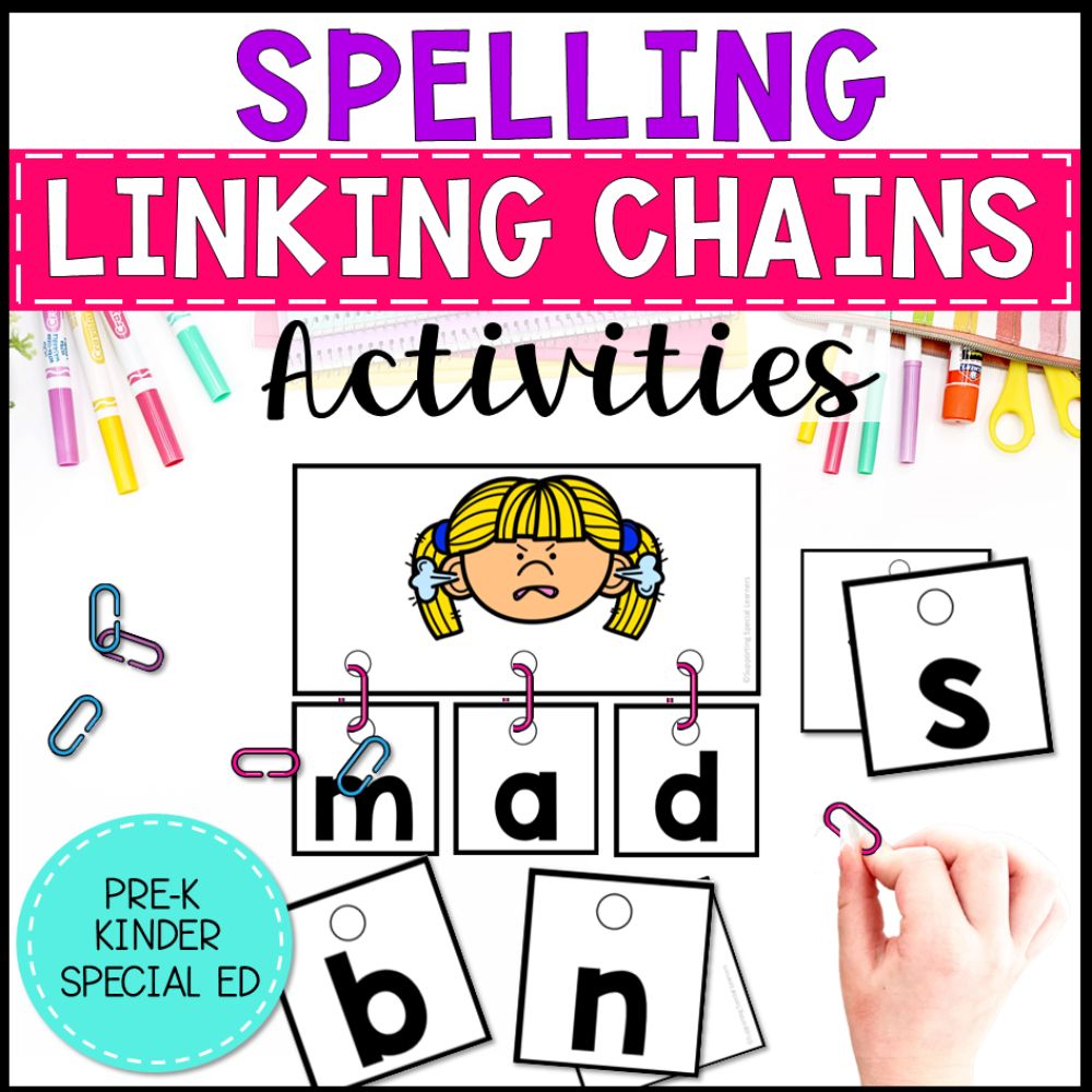 Spell Supporting Spelling Linking Chains: Fine Motor Activity - Literacy Center