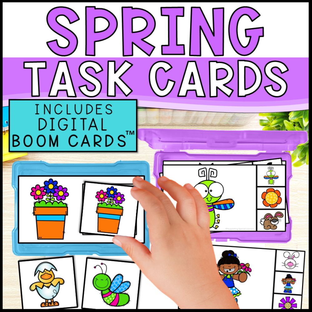 Spring Task Box Ideas Spring Task Boxes and Boom Cards - Math, Literacy & Fine Motor