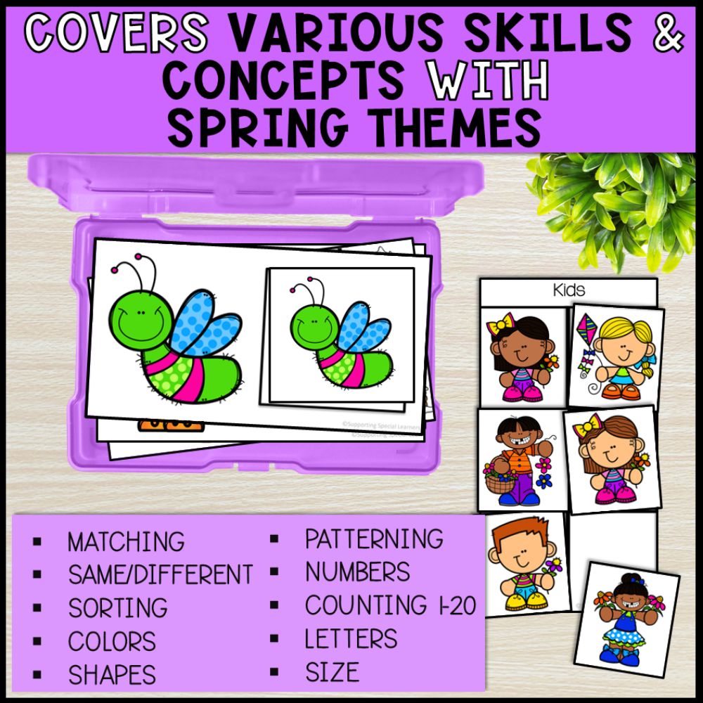 spring task boxes boom cards covers various skills and concepts