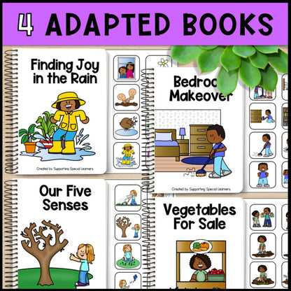 Spring Adapted Books with Comprehension Activities - Special Education