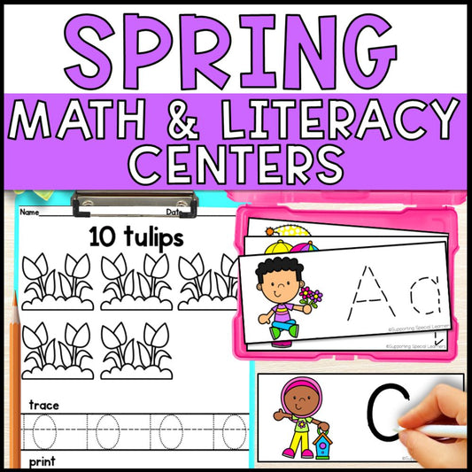 Spring Math and Literacy Centers - Kindergarten & Special Education