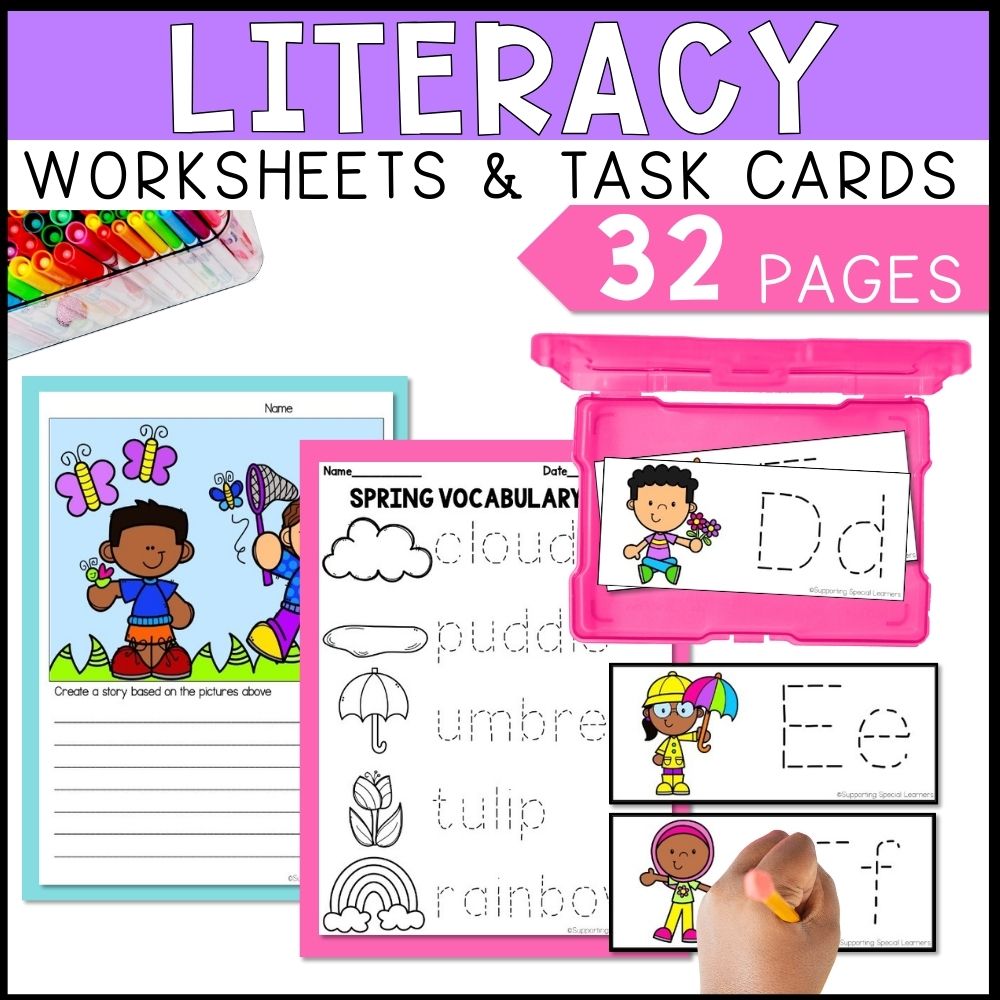 spring math and literacy centers literacy worksheets and task cards