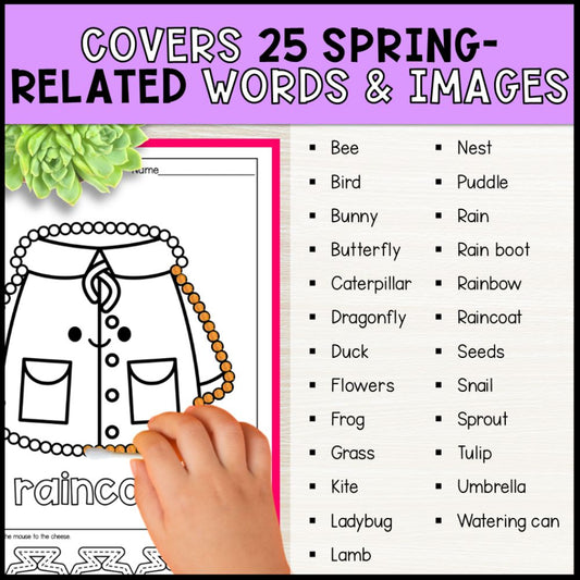 Spring Themed Centers Bundle - Fine Motor Activities & Worksheets