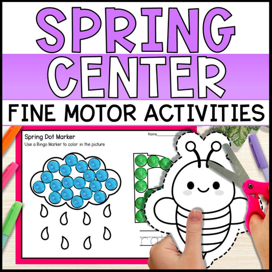 Spring Themed Centers Bundle - Fine Motor Activities & Worksheets