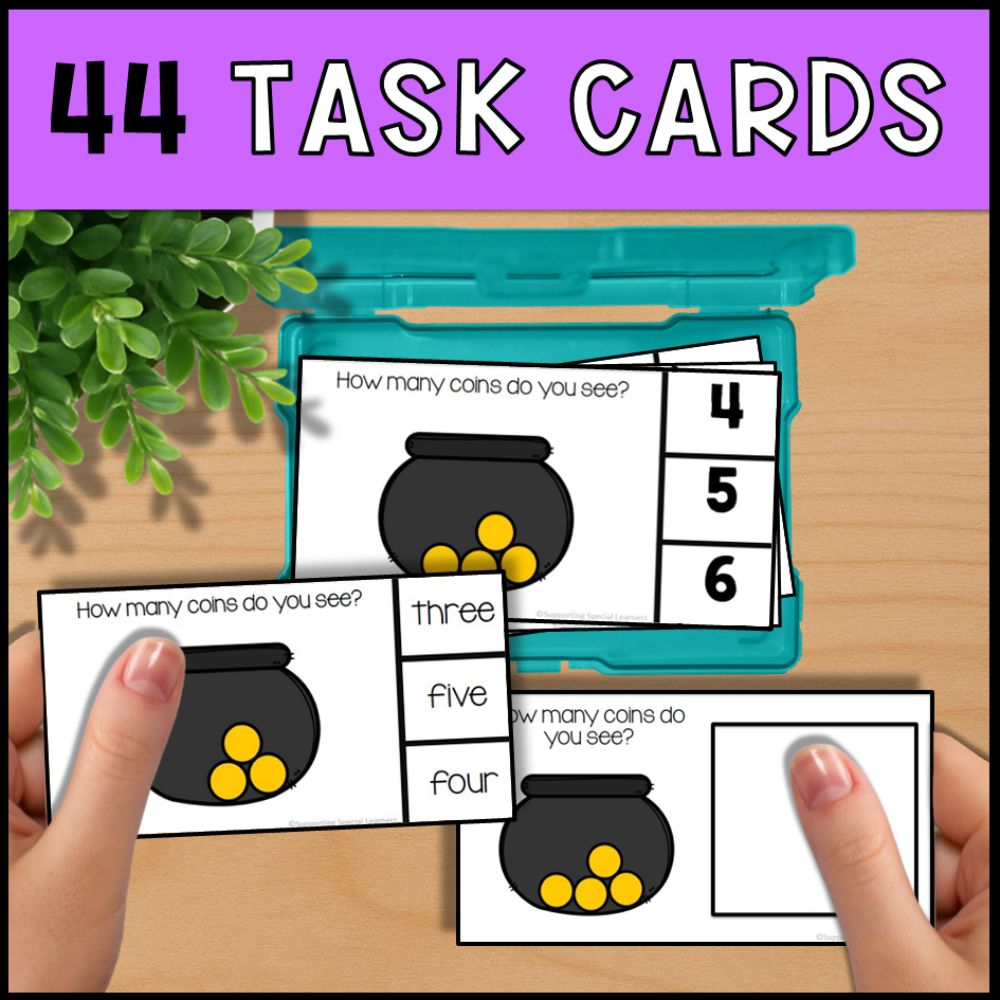 St. Patrick's Day Counting 0 to 10: Adapted Books, Task Cards & More