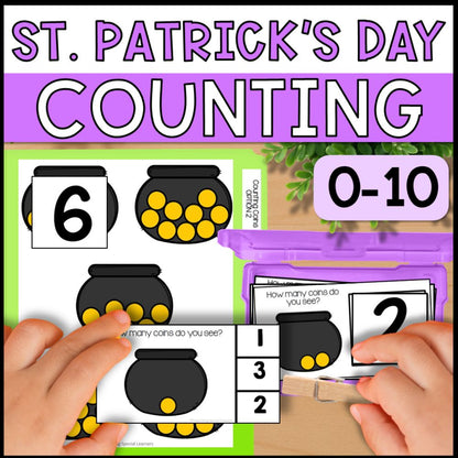 St. Patrick's Day Counting 0 to 10: Adapted Books, Task Cards & More