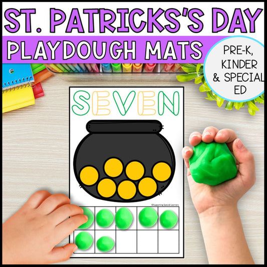 St. Patrick's Day Playdough Mats: Counting Using Ten Frame