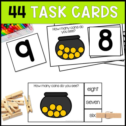 st patricks day counting 0 to 10 44 task cards
