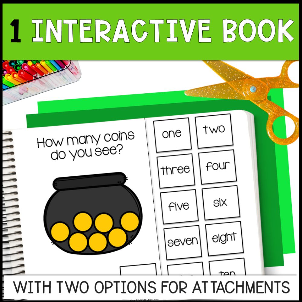 st patricks day counting 0 to 10 interactive adapted book