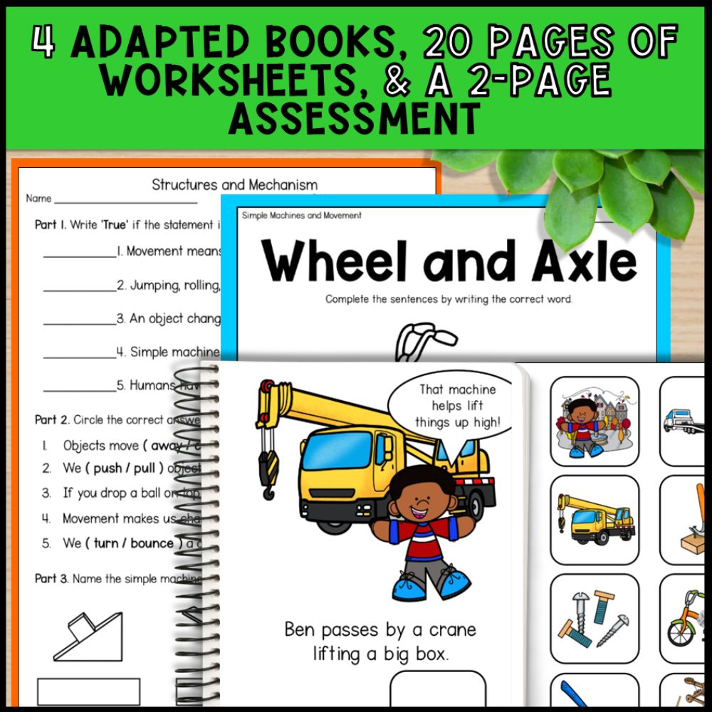 Machine Movement Activity Simple Machines & Movement Grade 2 Adapted Science Special Education