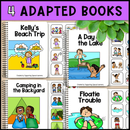 Summer Adapted Books with Comprehension Activities - Special Education