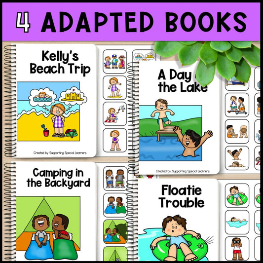 Summer Adapted Books with Comprehension Activities - Special Education