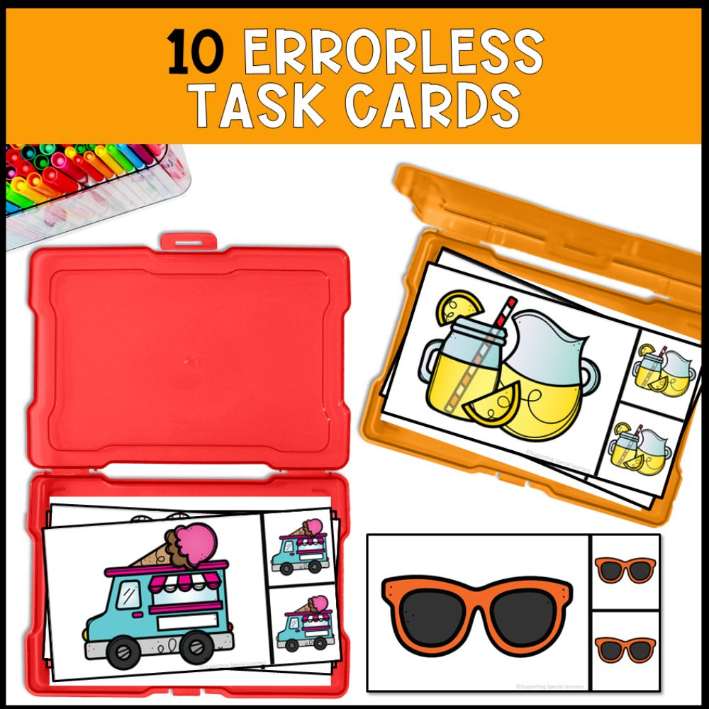 summer errorless learning 10 errorless task cards