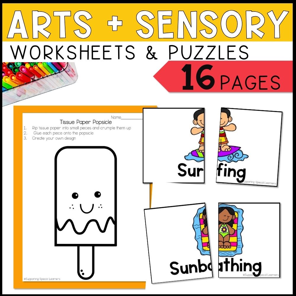 summer math and literacy centers arts and sensory worksheets and puzzles