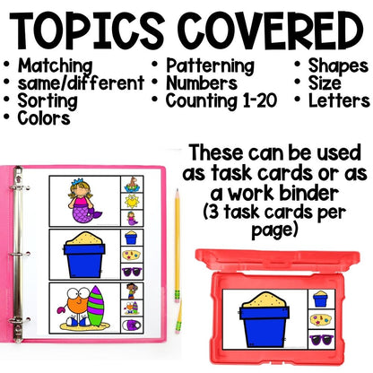 summer task boxes boom cards topics covered