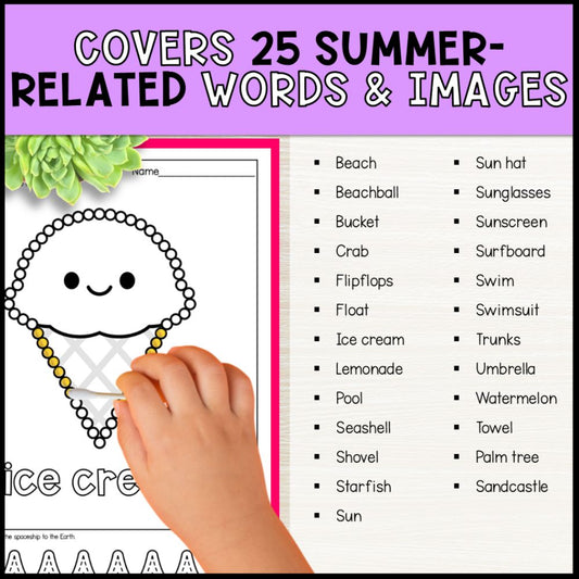 Summer Themed Centers Bundle - Fine Motor Activities & Worksheets