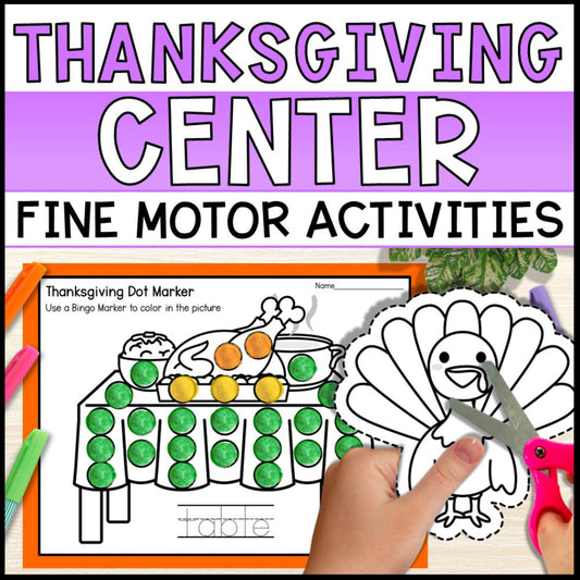 Thanksgiving Centers Bundle - Fine Motor Activities & Worksheets