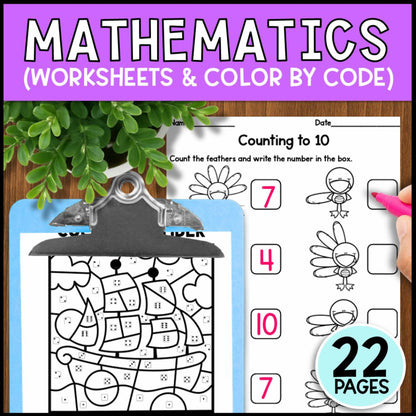 Thanksgiving Math, Literacy & Art Activities - Special Education