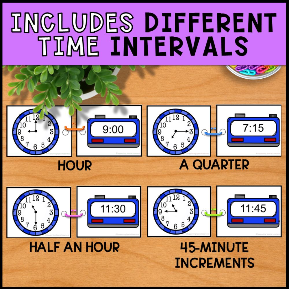 Time Linking Chains: Fine Motor Activity - Math Centers & Task Boxes