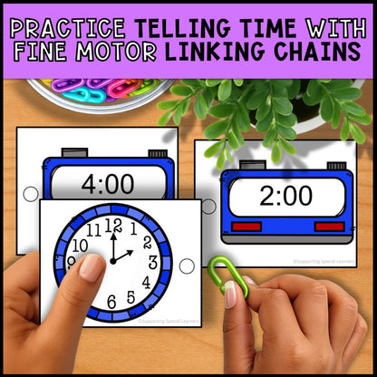 Time Linking Chains: Fine Motor Activity - Math Centers & Task Boxes