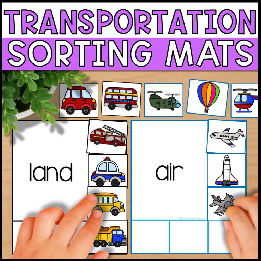 Transportation Sorting Activities - Sorting Mats