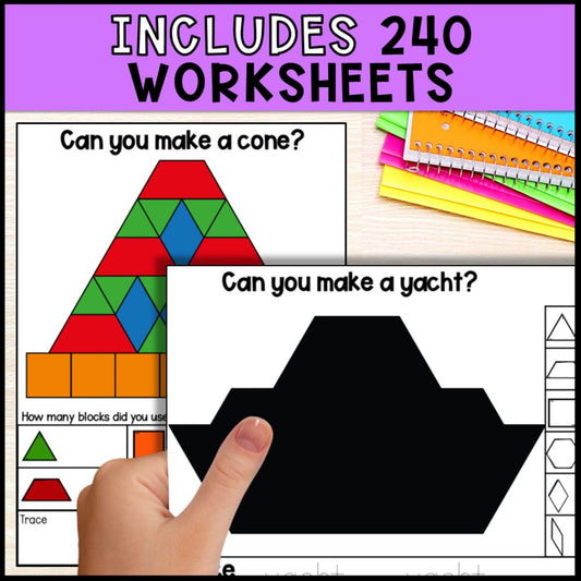 Transportation Theme Pattern Block Pictures Mats: 2D Shapes and More